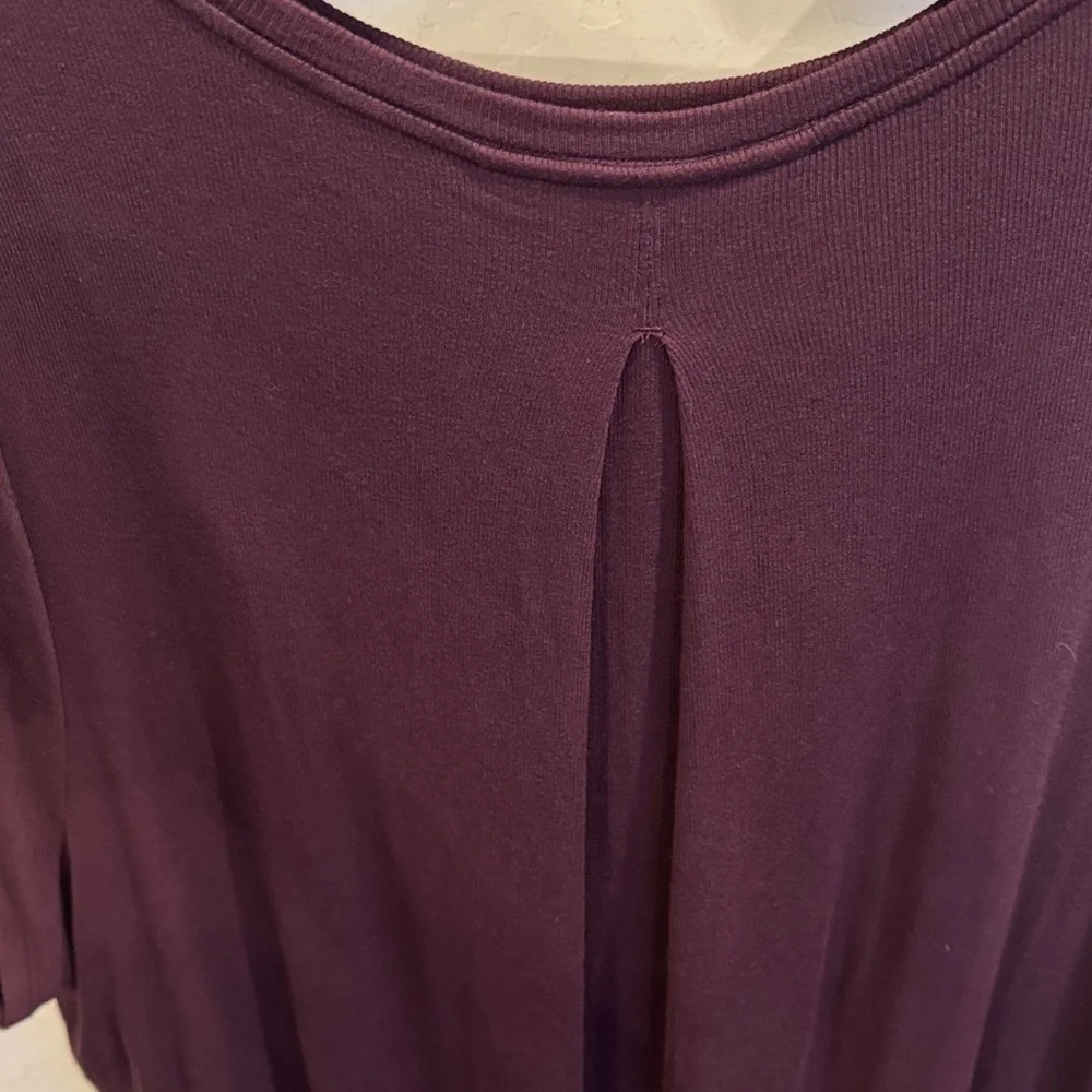 Athleta 2X With Ease Deep Burgundy Short Sleeve Tee Plus Size - Picture 7 of 7